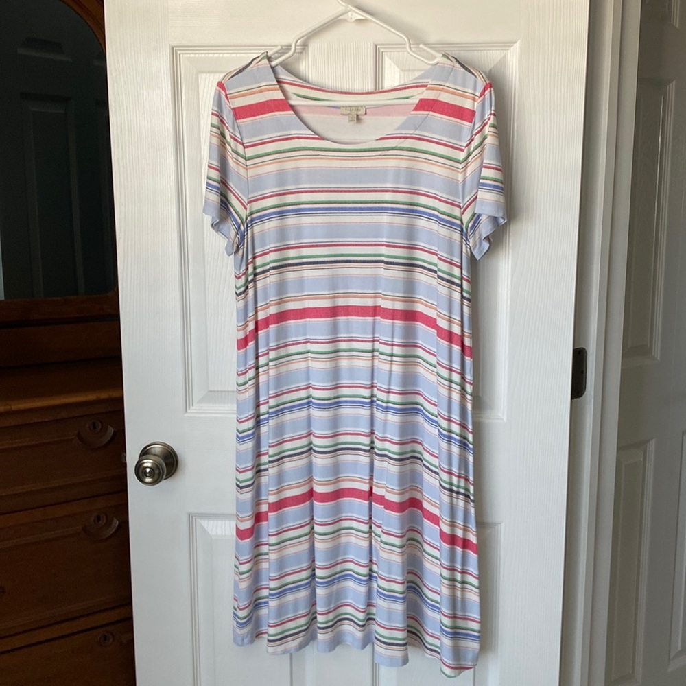 Talbots striped T-shirt dress! Size L